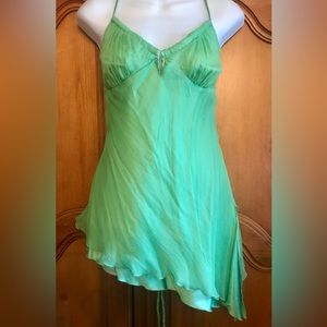 NWT BEBE SILK BRAIDED STRAP CROSS BACK TOP SZ L